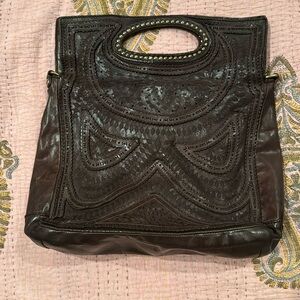 Campomaggi “Ambra” Brown Leather Foldover Clutch